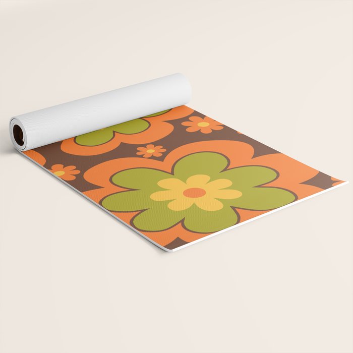 Colorful Retro Flower Pattern 592 Yoga Mat Gallery Image 2
