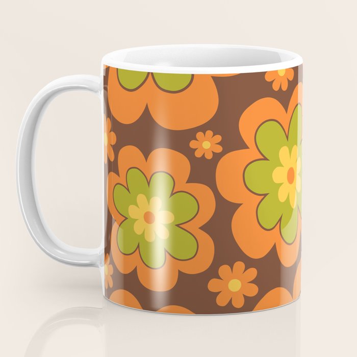 Colorful Retro Flower Pattern 592 Coffee Mug Gallery Image 3