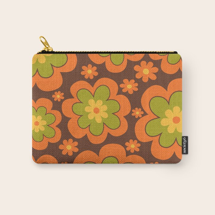 Colorful Retro Flower Pattern 592 Carry All Pouch Gallery Image 1