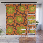 Colorful Retro Flower Pattern 592 Wall Mural Gallery Image 1