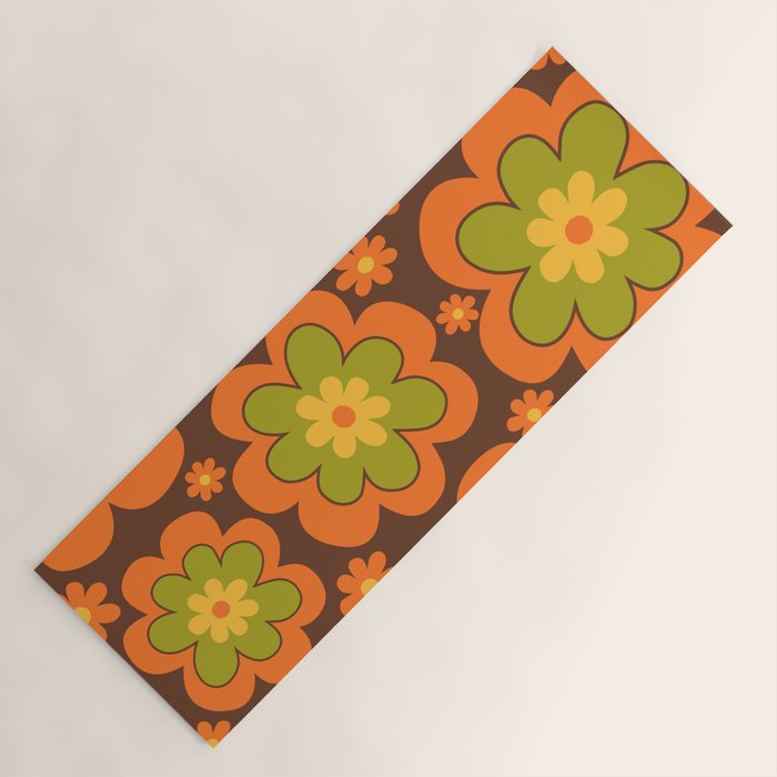 Colorful Retro Flower Pattern 592 Yoga Mat Gallery Image 1