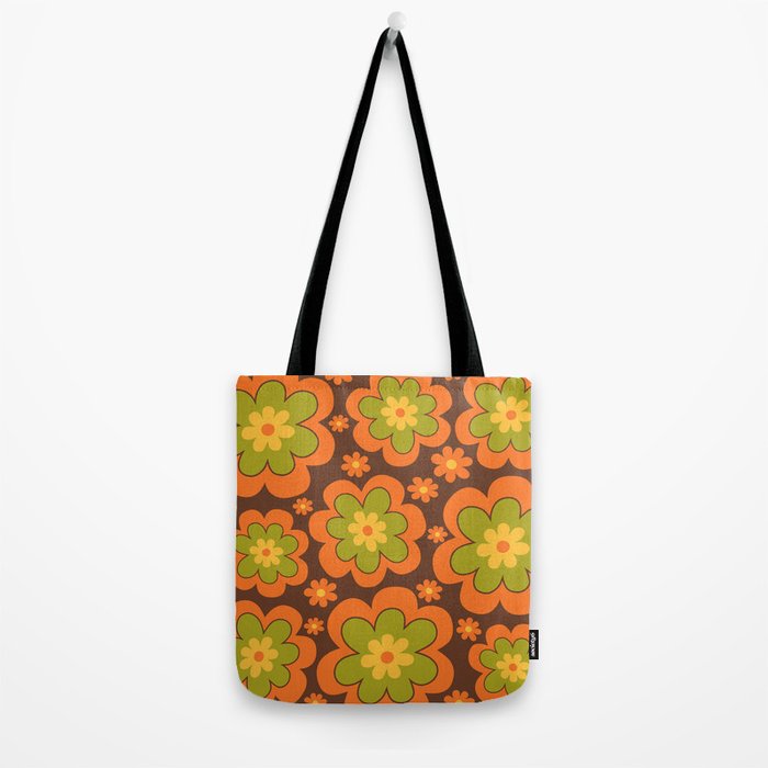 Colorful Retro Flower Pattern 592 Tote Bag Gallery Image 2