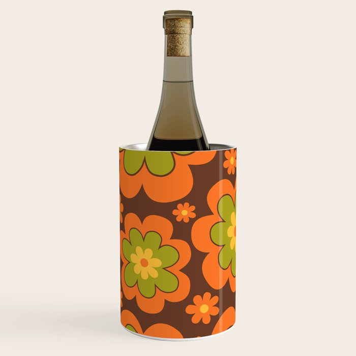 Colorful Retro Flower Pattern 592 Wine Chiller Gallery Image 2