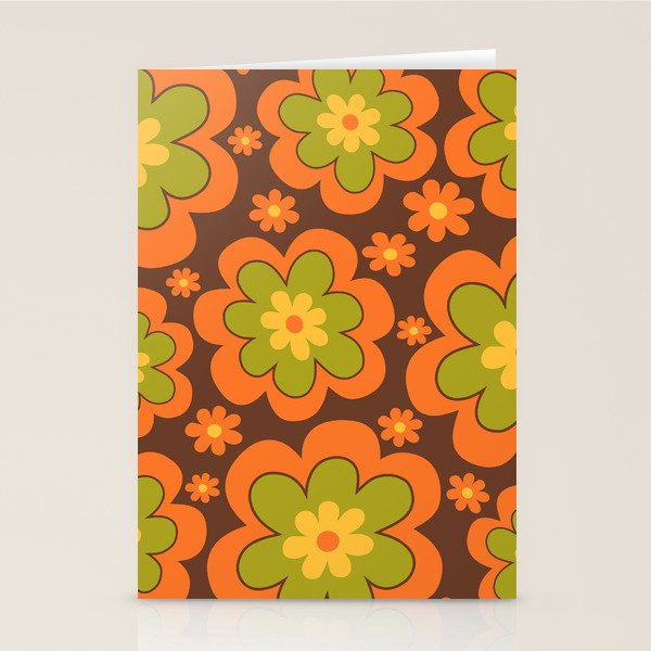 Colorful Retro Flower Pattern 592 Stationery Card Gallery Image 2
