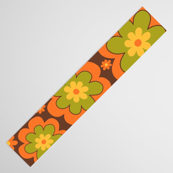 Colorful Retro Flower Pattern 592 Table Runner Gallery Image 3