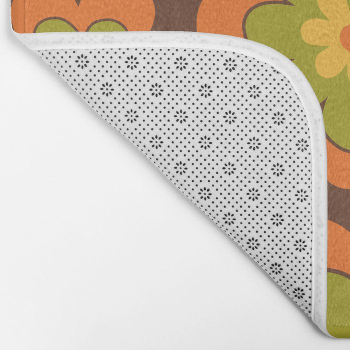 Colorful Retro Flower Pattern 592 Bath Mat Gallery Image 2