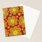 Colorful Retro Flower Pattern 592 Stationery Card Gallery Image 2