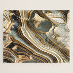 White Gold Agate Abstract Jigsaw Puzzle Gallery Image 1