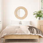 Minimal Woman with a Palm Leaf Duvet Cover Gallery Image 3