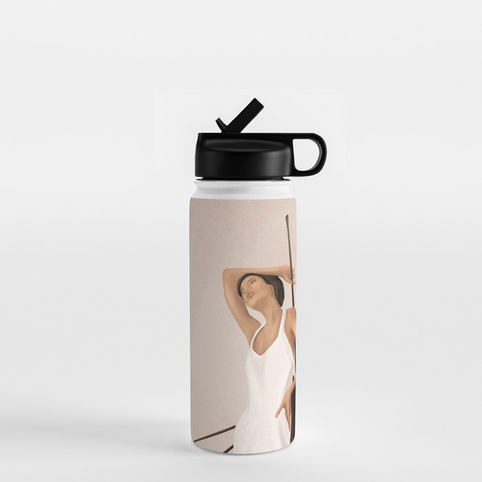 Minimal Woman with a Palm Leaf Water Bottle Gallery Image 1
