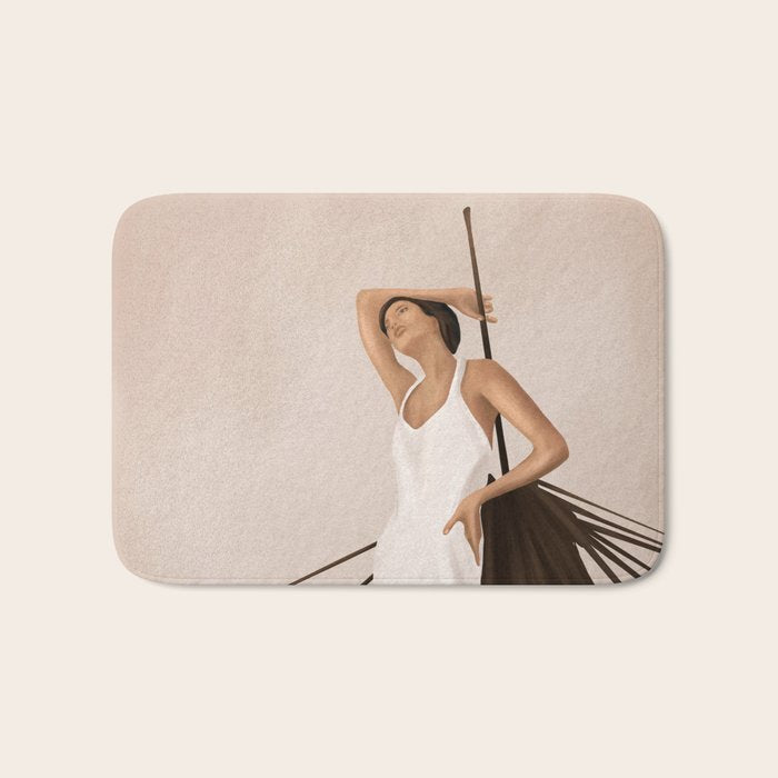 Minimal Woman with a Palm Leaf Bath Mat Gallery Image 1