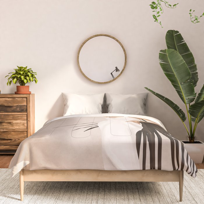 Minimal Woman with a Palm Leaf Comforter Gallery Image 3