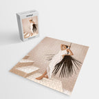 Minimal Woman with a Palm Leaf Jigsaw Puzzle Gallery Image 2