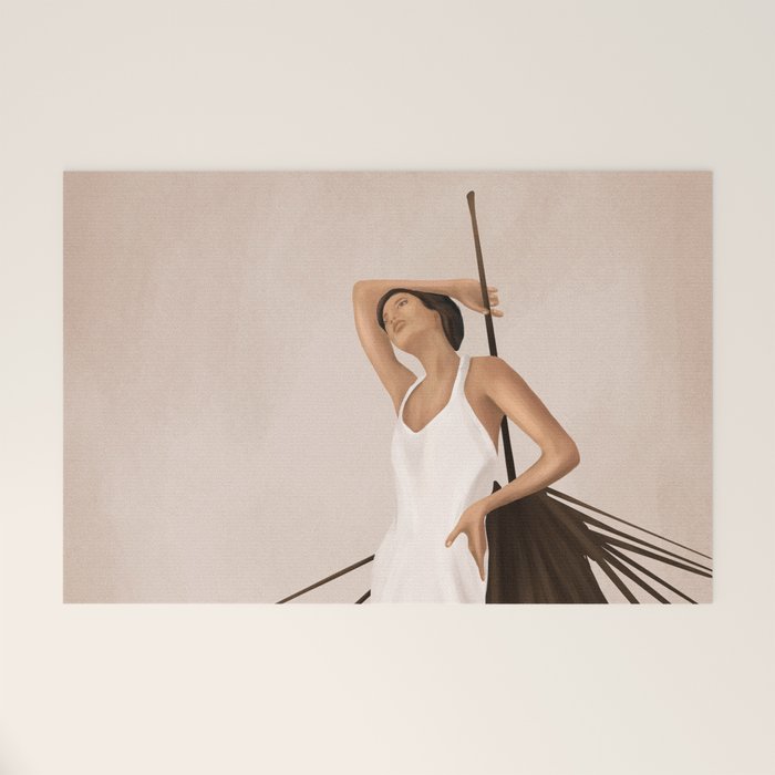 Minimal Woman with a Palm Leaf Welcome Mat Gallery Image 1