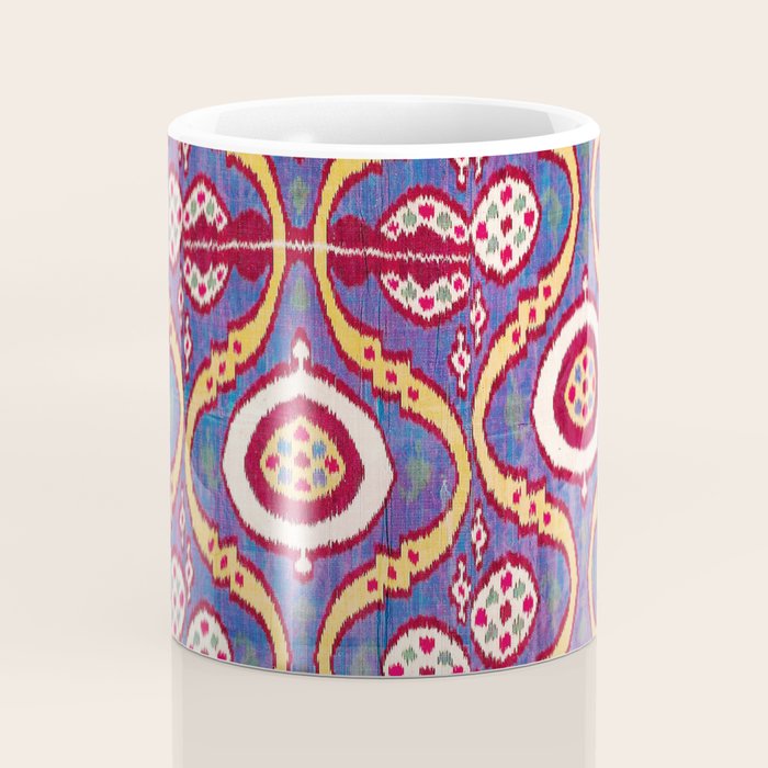 Silk Ikat Uzbekistan Parda Print Coffee Mug Gallery Image 4