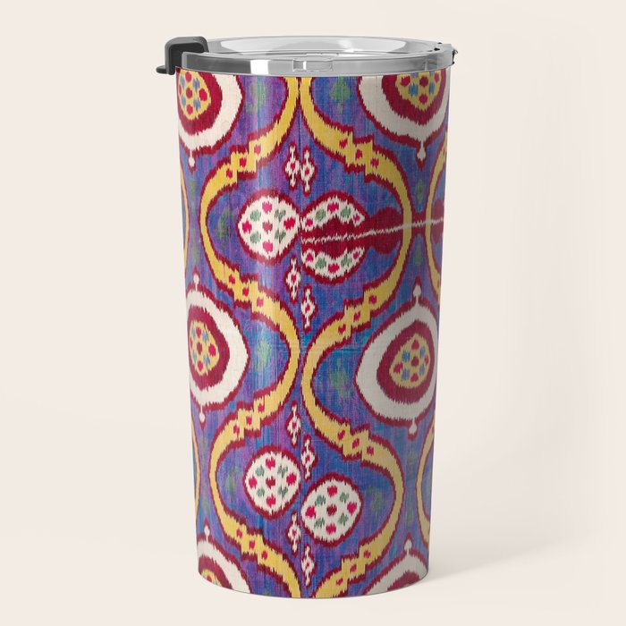 Silk Ikat Uzbekistan Parda Print Travel Mug Gallery Image 3