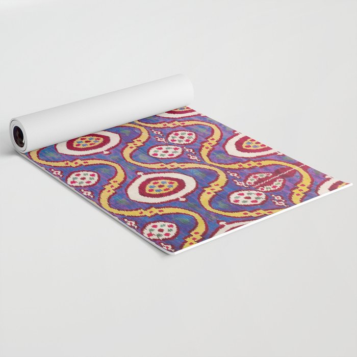 Silk Ikat Uzbekistan Parda Print Yoga Mat Gallery Image 2