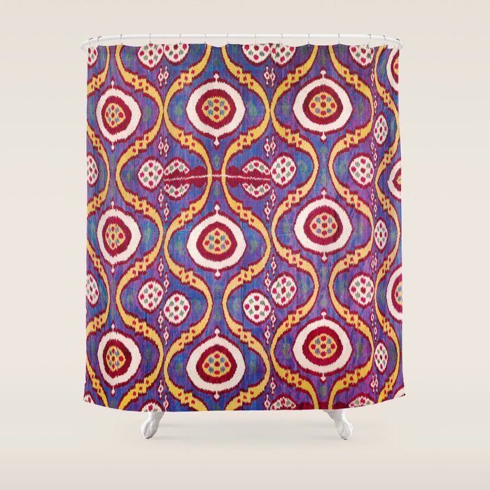 Silk Ikat Uzbekistan Parda Print Shower Curtain Gallery Image 1