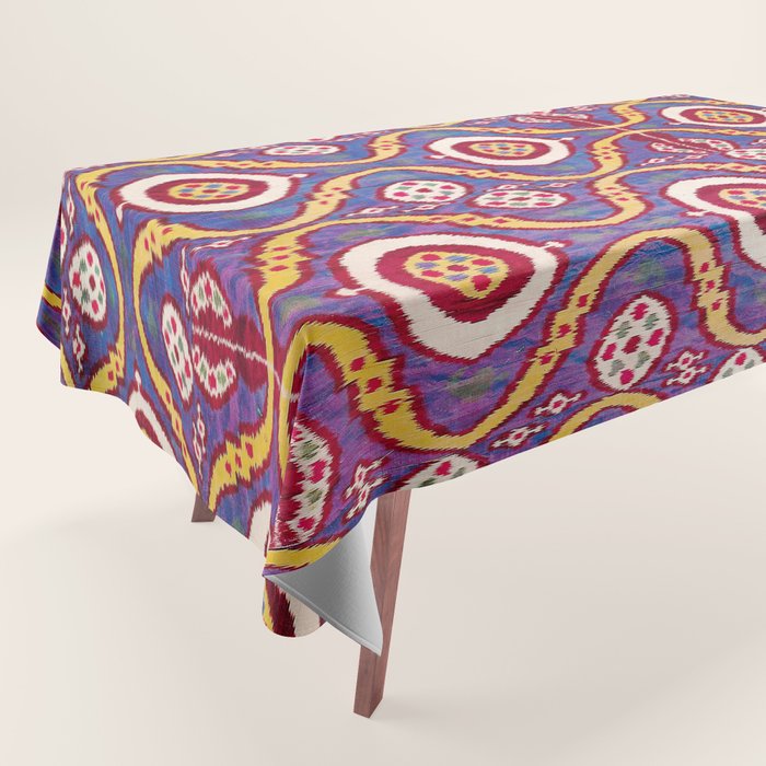 Silk Ikat Uzbekistan Parda Print Tablecloth Gallery Image 1