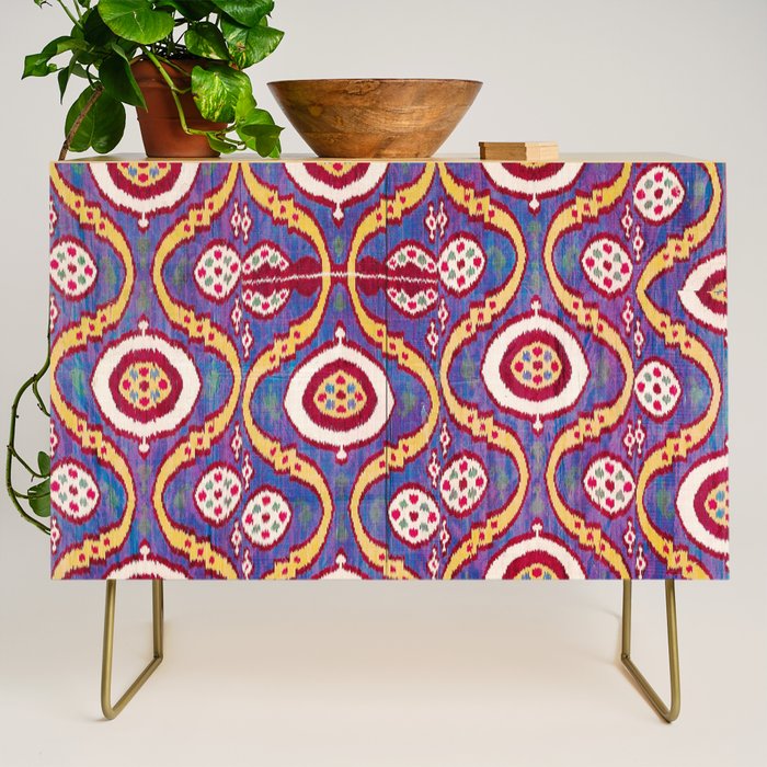 Silk Ikat Uzbekistan Parda Print Credenza Gallery Image 1