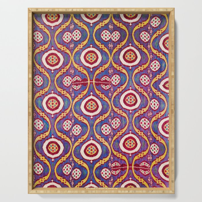 Silk Ikat Uzbekistan Parda Print Serving Tray Gallery Image 1