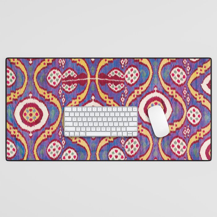 Silk Ikat Uzbekistan Parda Print Desk Mat Gallery Image 1