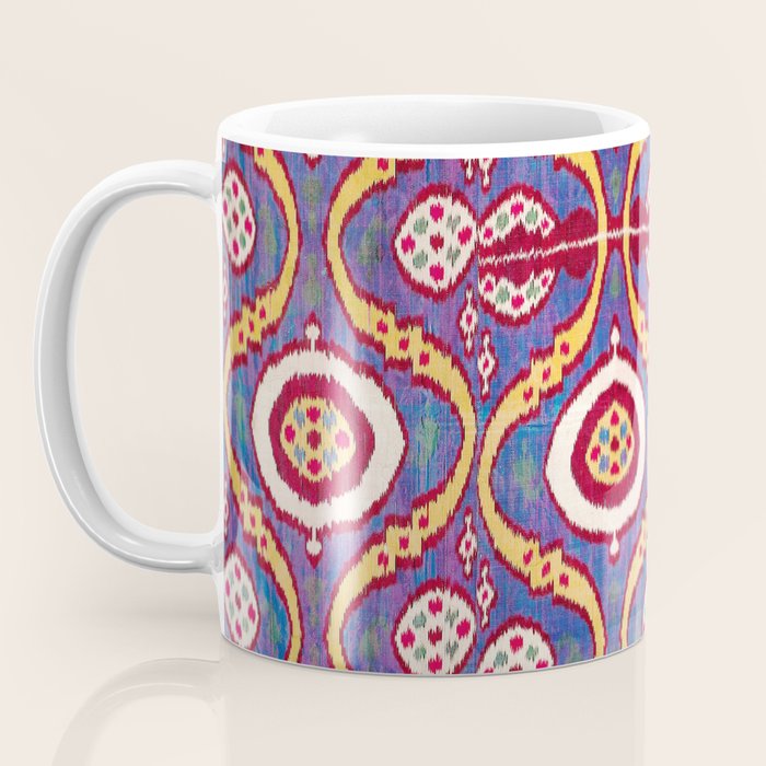 Silk Ikat Uzbekistan Parda Print Coffee Mug Gallery Image 3