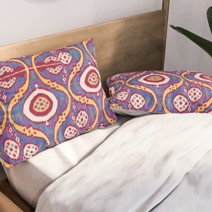 Silk Ikat Uzbekistan Parda Print Pillow Sham Gallery Image 2
