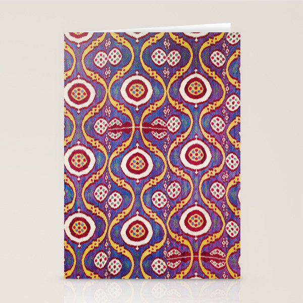 Silk Ikat Uzbekistan Parda Print Stationery Card