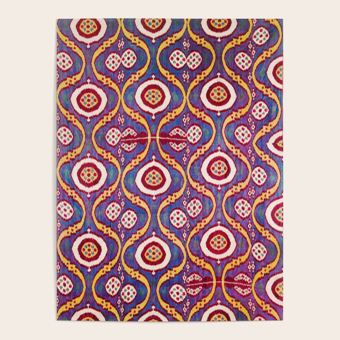 Silk Ikat Uzbekistan Parda Print Poster Gallery Image 1
