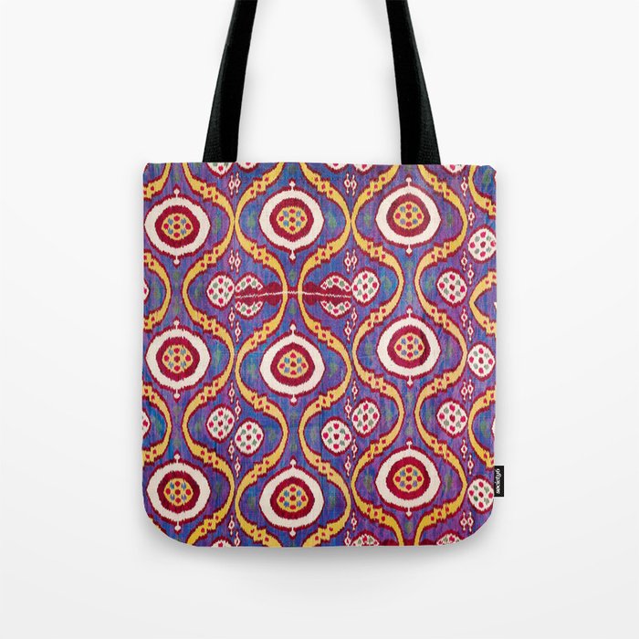 Silk Ikat Uzbekistan Parda Print Tote Bag Gallery Image 1