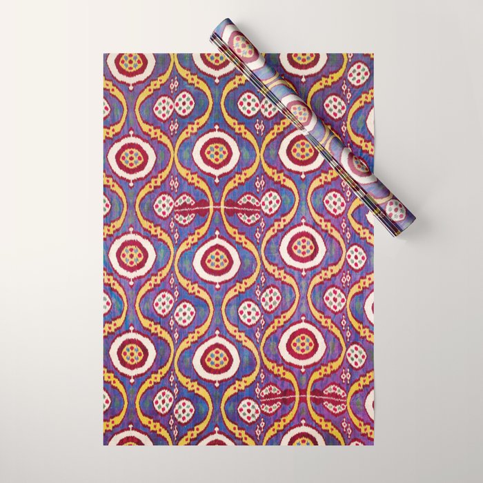 Silk Ikat Uzbekistan Parda Print Wrapping Paper Gallery Image 1