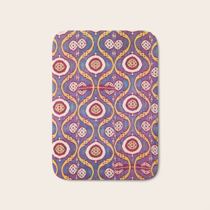 Silk Ikat Uzbekistan Parda Print Bath Mat Gallery Image 1
