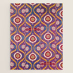 Silk Ikat Uzbekistan Parda Print Jigsaw Puzzle Gallery Image 1