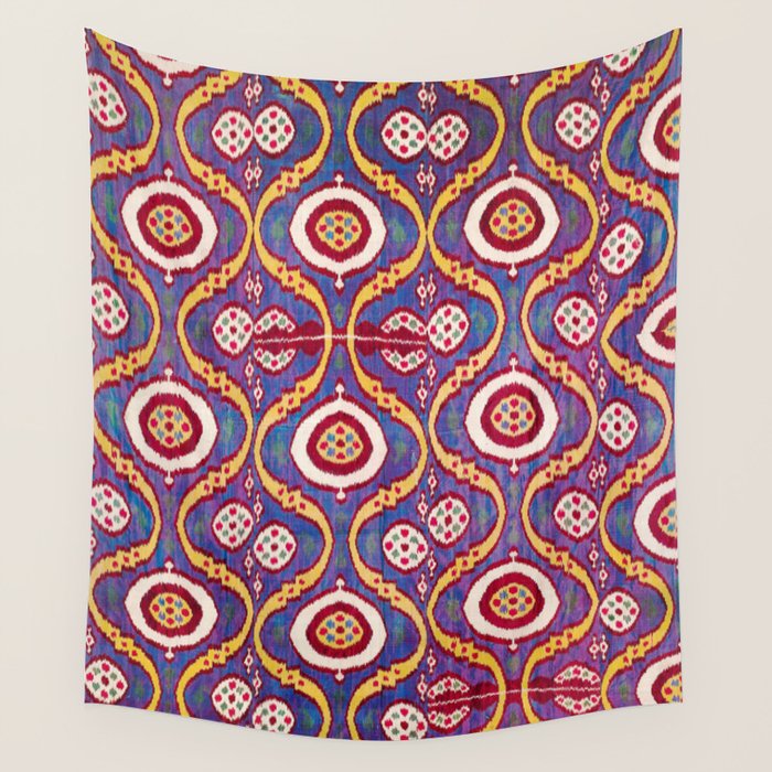 Silk Ikat Uzbekistan Parda Print Wall Tapestry Gallery Image 4