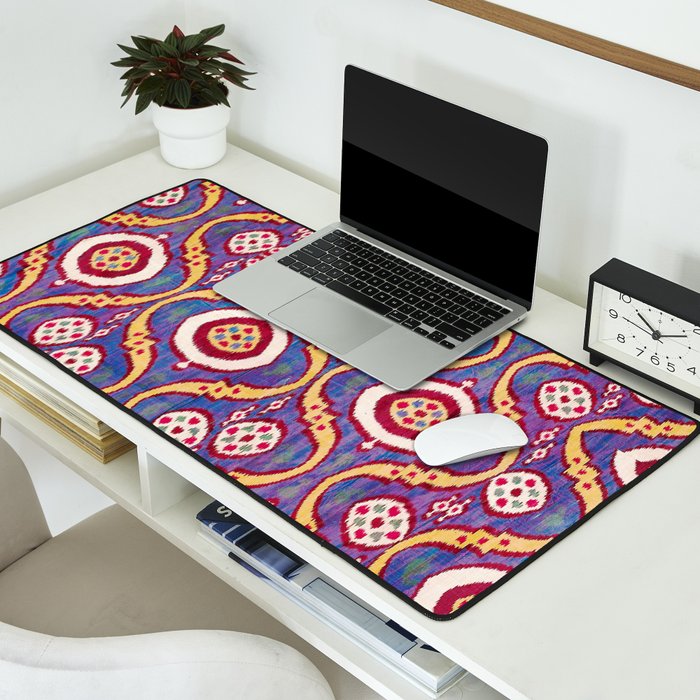 Silk Ikat Uzbekistan Parda Print Desk Mat Gallery Image 2