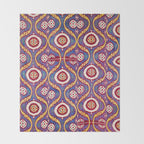 Silk Ikat Uzbekistan Parda Print Throw Blanket Gallery Image 2