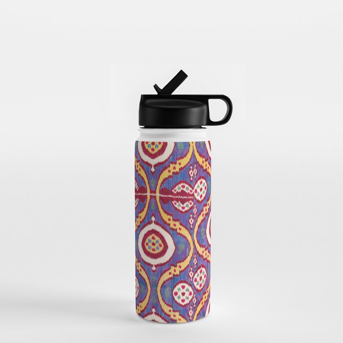 Silk Ikat Uzbekistan Parda Print Water Bottle Gallery Image 1