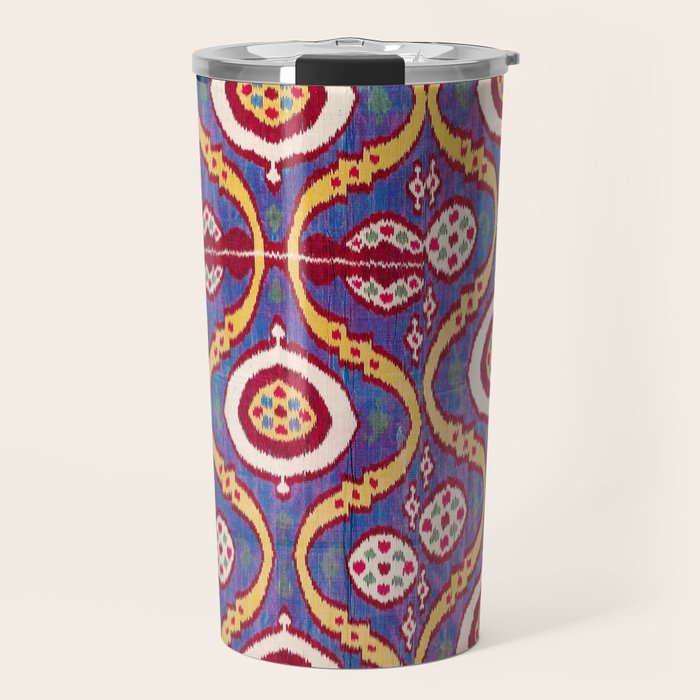 Silk Ikat Uzbekistan Parda Print Travel Mug Gallery Image 1