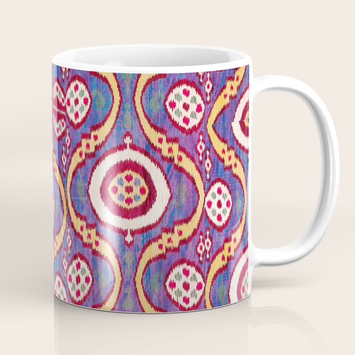 Silk Ikat Uzbekistan Parda Print Coffee Mug Gallery Image 1