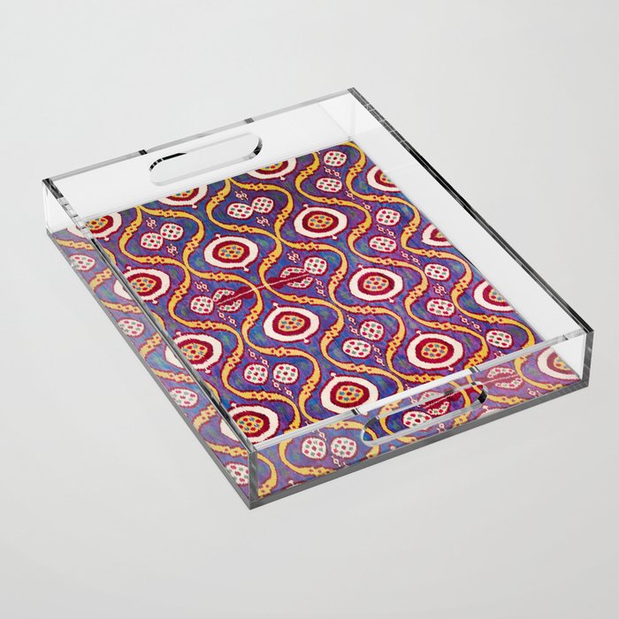 Silk Ikat Uzbekistan Parda Print Acrylic Tray Gallery Image 1