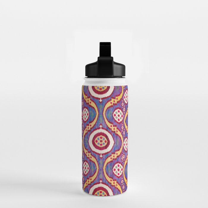 Silk Ikat Uzbekistan Parda Print Water Bottle Gallery Image 2