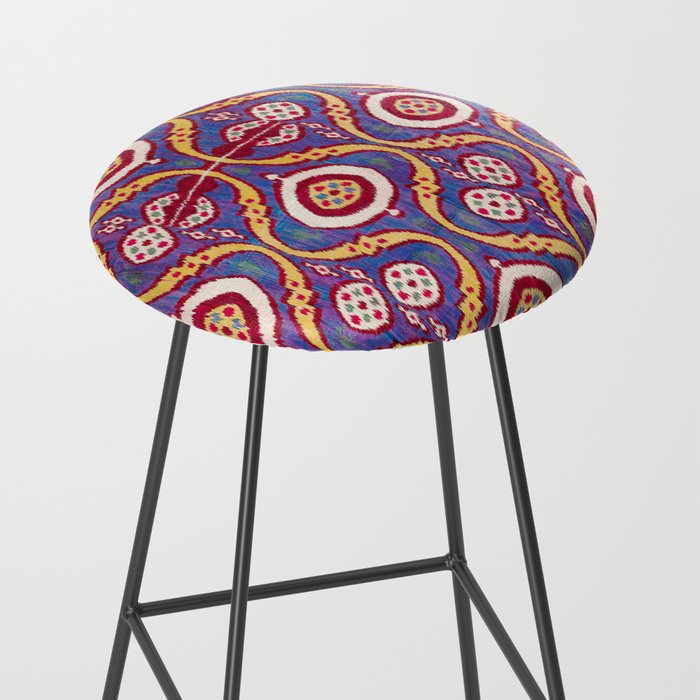 Silk Ikat Uzbekistan Parda Print Stool Gallery Image 2