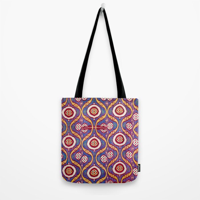 Silk Ikat Uzbekistan Parda Print Tote Bag Gallery Image 2