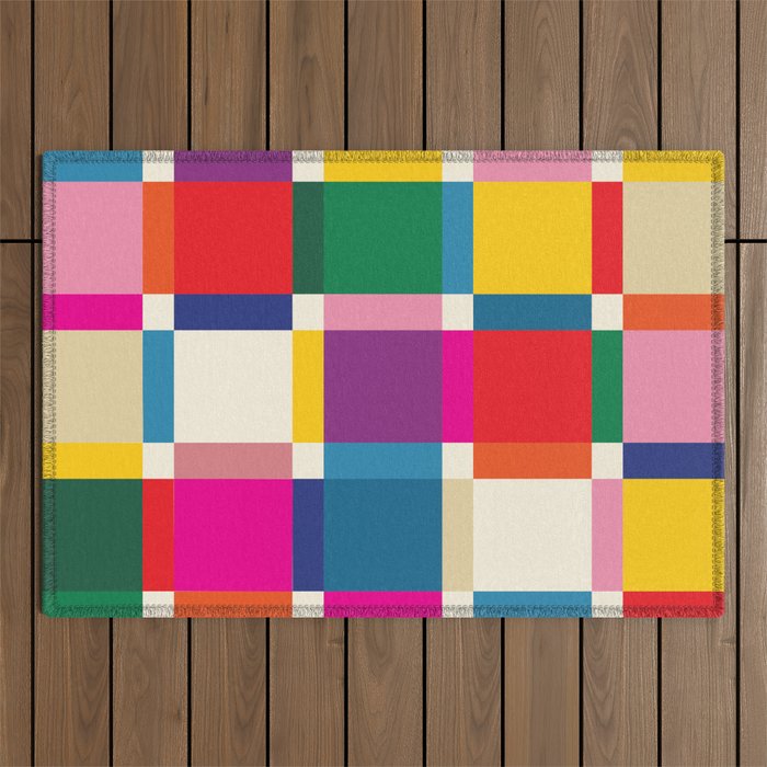 Colorful Happy Shapes Outdoor Rug Gallery Image 1