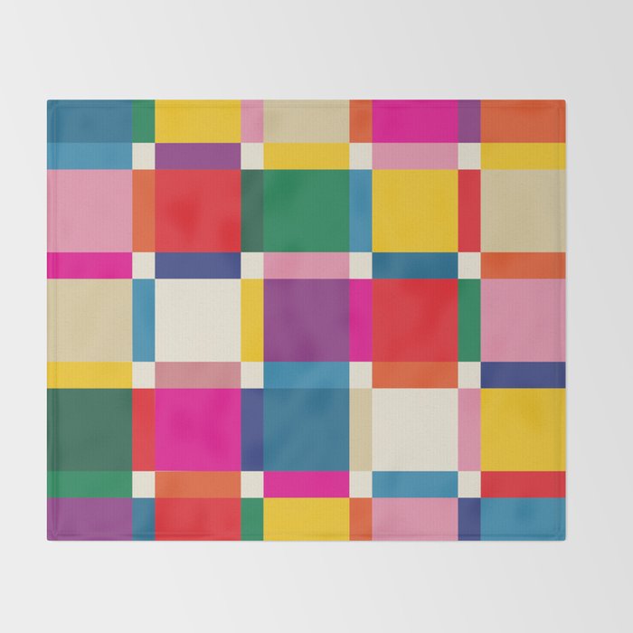 Colorful Happy Shapes Throw Blanket Gallery Image 2