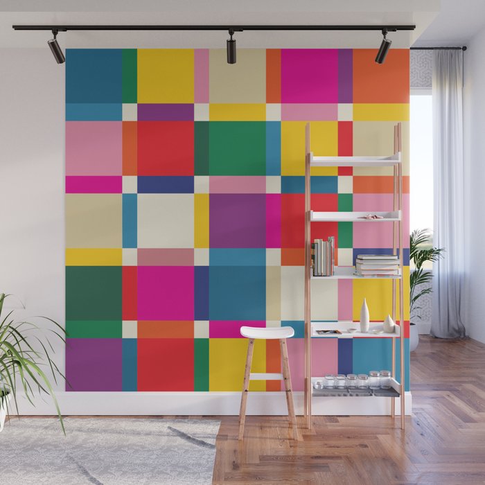 Colorful Happy Shapes Wall Mural Gallery Image 1
