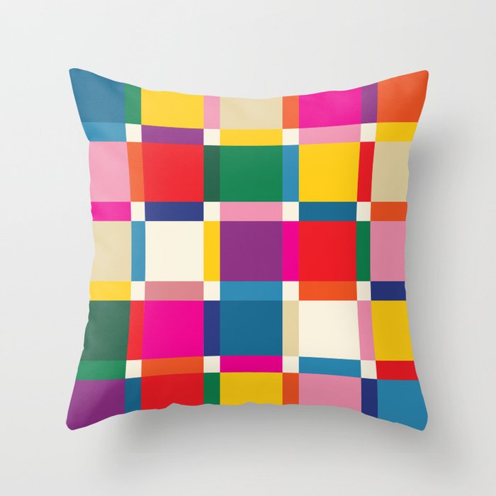 Colorful Happy Shapes Throw Pillow Gallery Image 6