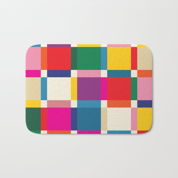 Colorful Happy Shapes Bath Mat Gallery Image 1