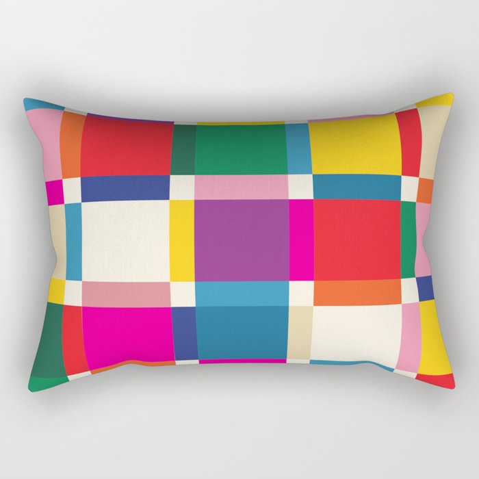 Colorful Happy Shapes Rectangular Pillow Gallery Image 1